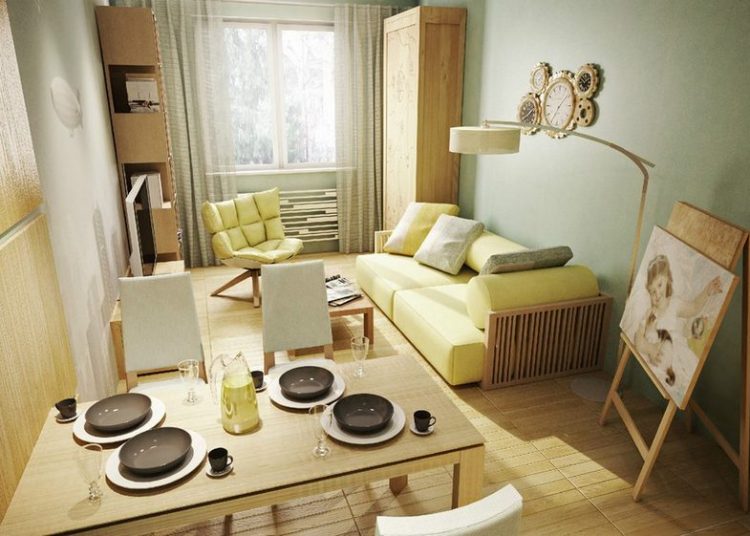 Egy szép példa 26.5m2-es pici lakás berendezésére - lágy színek, otthonos hangulat