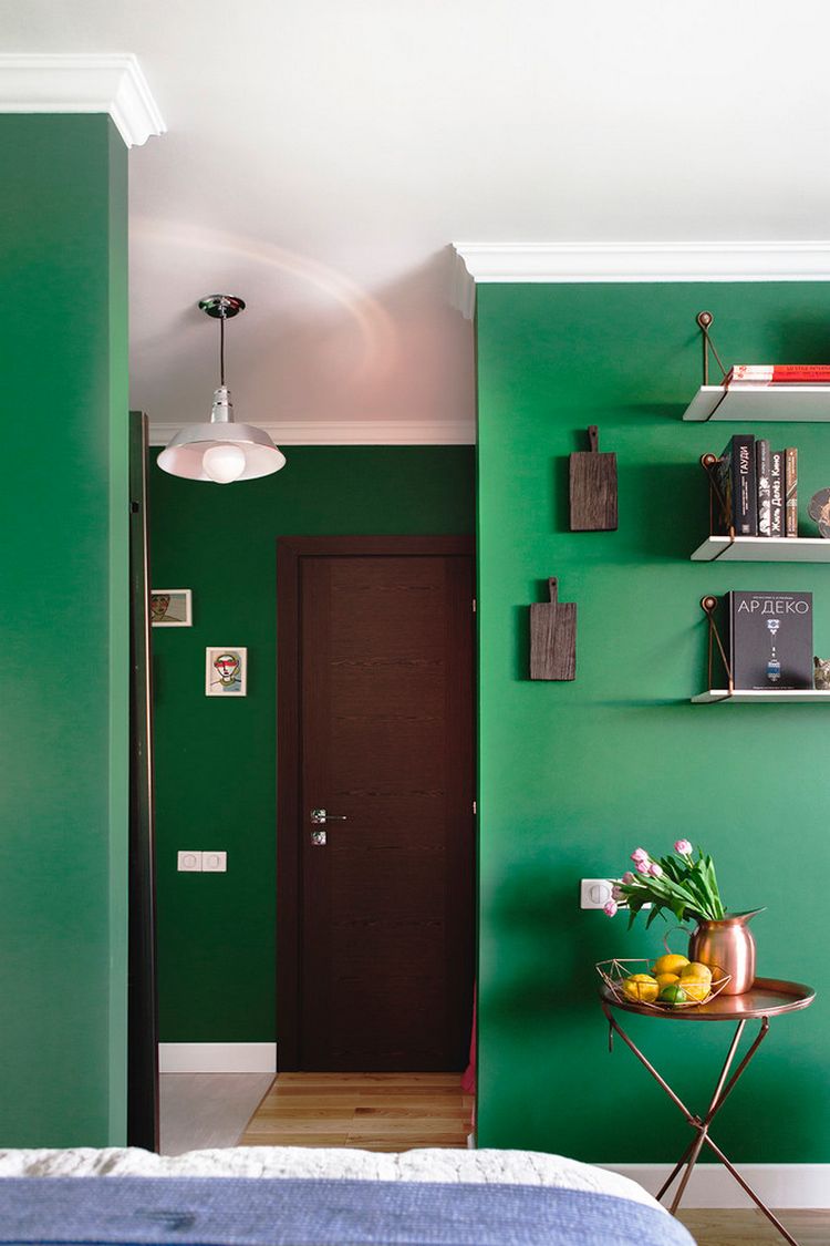 Купить однокомнатную квартиру в зеленом. Прихожая в зеленом цвете. Зеленые стены в коридоре. Прихожая в изумрудном цвете. Коридор в зеленом цвете.