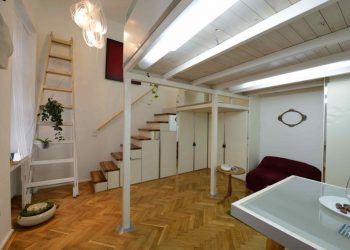 Kétszemélyes kis lak 29m2 alapterületen - belvárosi mini lakás Budapesten, galériával