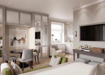 31m2-es garzonlakás berendezése egy kényelmes és elegáns lakosztály hangulatával