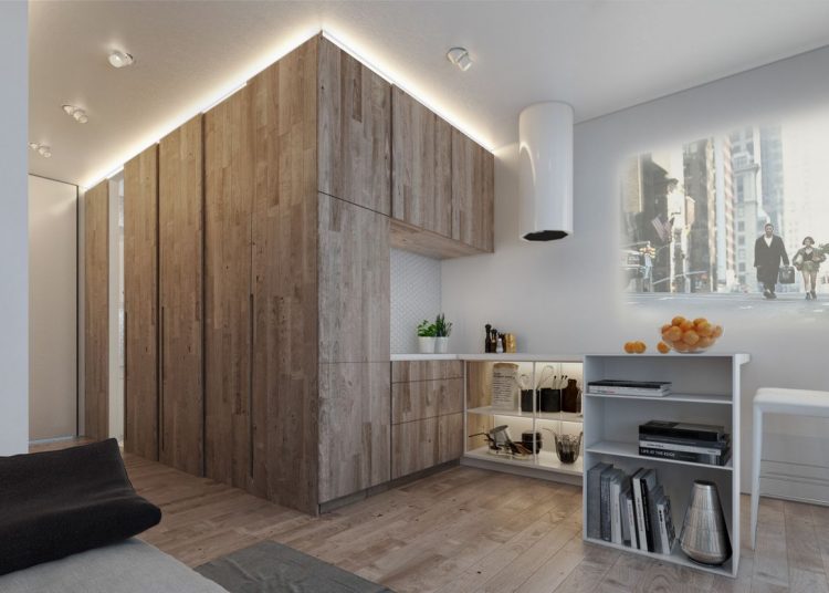 32m2-es lakás modern, látványos fürdőszobával, egy személynek ideális, praktikus kalakítással