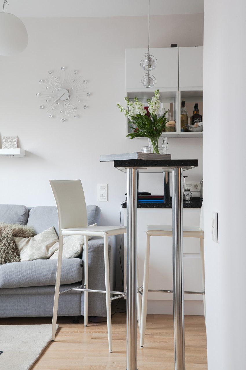 Kis lakás berendezése alacsonyabb költségvetéssel, praktikusan - egy példa, 33m2