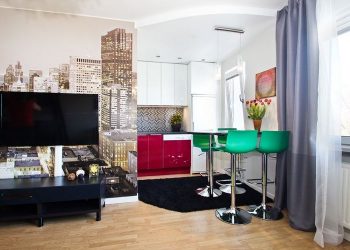 Piros fehér konyha, praktikus kis galéria, poszter tapéta - 33nm-es kis lakás