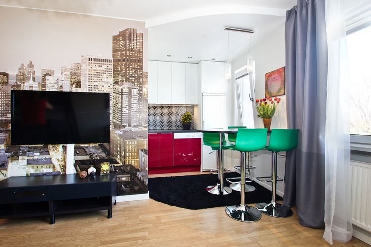 Piros fehér konyha, praktikus kis galéria, poszter tapéta - 33nm-es kis lakás