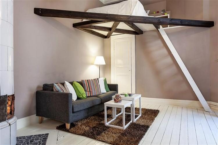 Kis lakás egy személyre - kevés bútorral, de ötletesen, 35nm-en