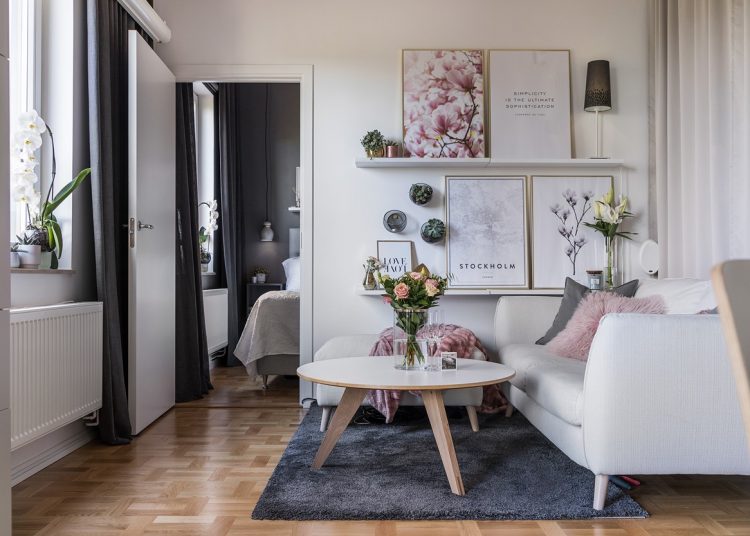 Pici lakás pazar tetőterasszal - 36m2-es kényelmes kis otthon - nőies és markáns elemek - erikolsson.se