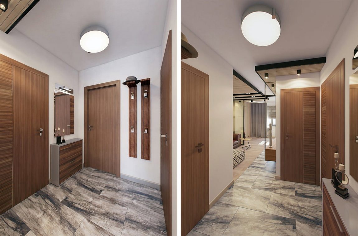 Jól elkülönülő zónák, vendégágy, természetes fa elemek - 39m2-es praktikus, modern kis lakás Jól elkülönülő zónák, vendégágy, természetes fa elemek - 39m2-es praktikus, modern kis lakás