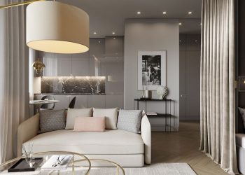 Mint egy elegáns lakosztály - 40m2-es egyszobás lakás, fényes felületek, szürke színpaletta