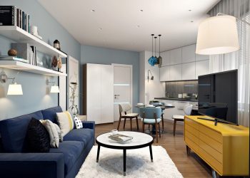 Fiatal pár új építésű kétszobás, 41m2-es lakásának berendezése - nem szokványos alaprajz, modern és retro elemek