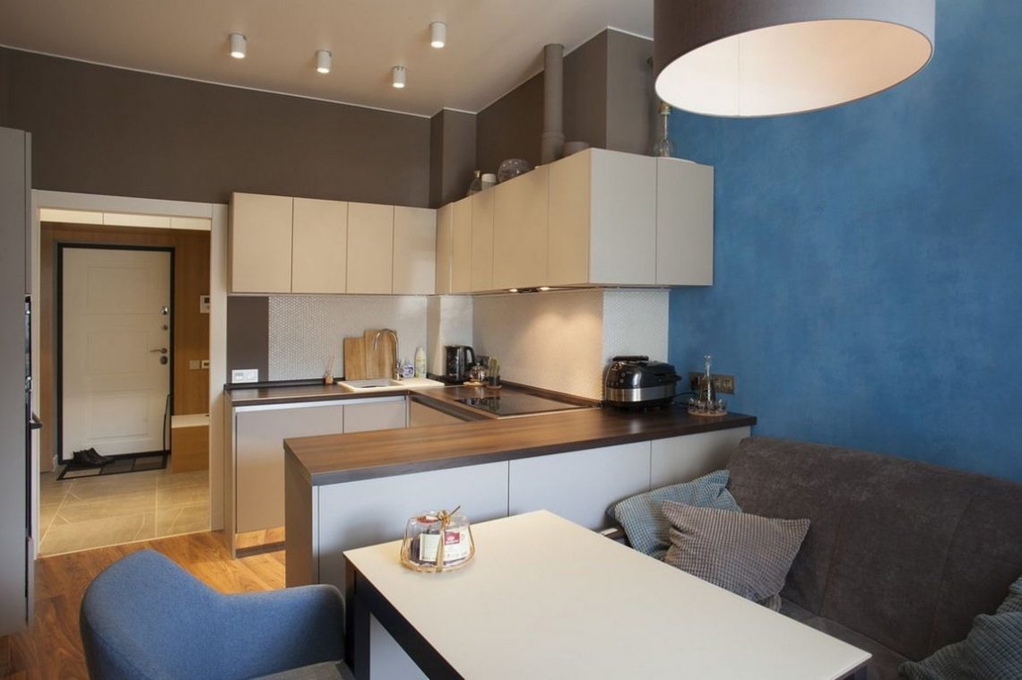 Egyszobás 43m2-es lakásból kétszobás modern otthon egy fiatal párnak - konyhával kombinált nappali, hálószoba, mosókonyha és dolgozósarok