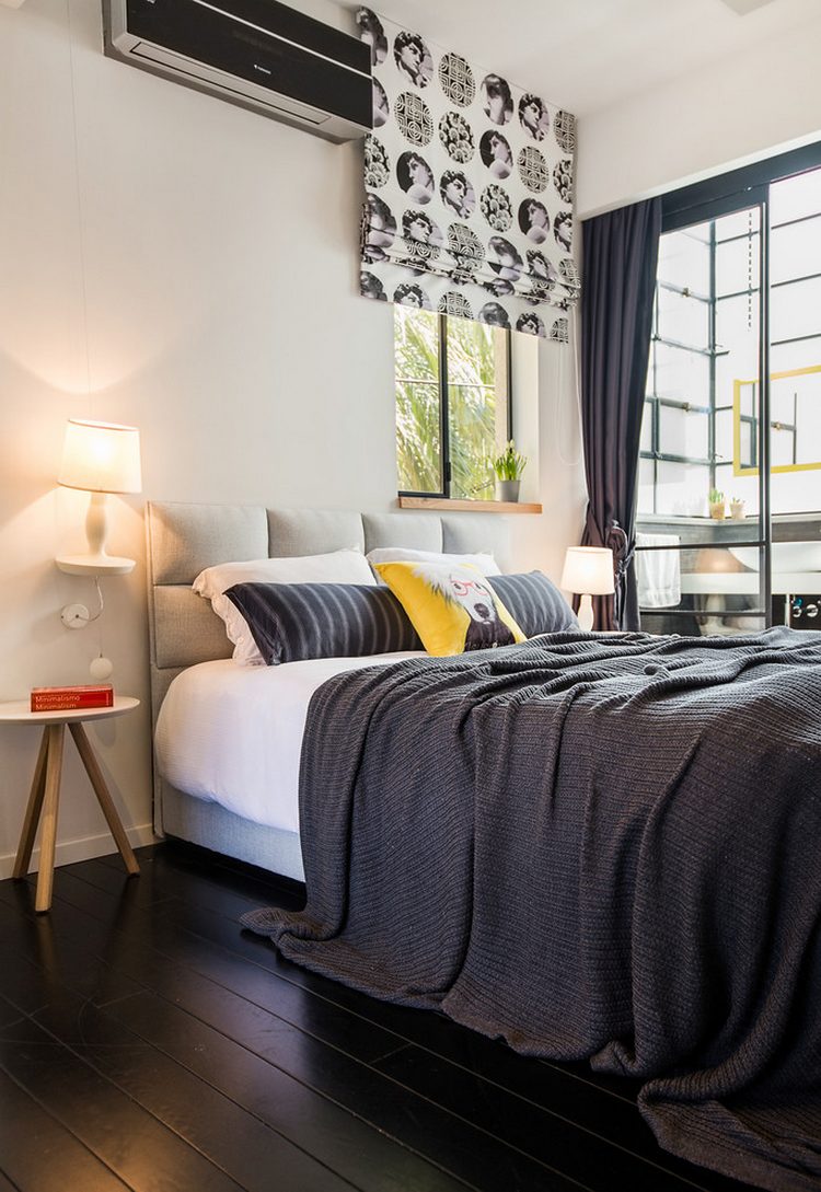 Világos, tágas, fiatalos lakberendezés 45m2-en - sárga konyha, forgatható és eltolható panelekkel leválasztott hálószoba Világos, tágas, fiatalos lakberendezés 45m2-en - sárga konyha, forgatható és eltolható panelekkel leválasztott hálószoba