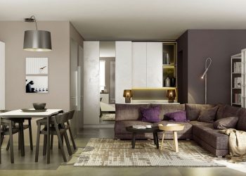 Modern, kényelmes, 46m2-es lakás egy fiatal férfinak - tágas, nyitott tér ügyes térszervezéssel