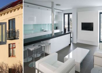 Régi lakóházban nagyon modern kis lakás, utólag épített kis erkéllyel