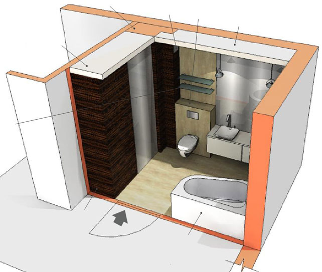 Látványterv - Kis lakás fürdőszoba ötletek - elegáns megoldások, tökéletes helykihasználás Látványterv - Kis lakás fürdőszoba ötletek - elegáns megoldások, tökéletes helykihasználás