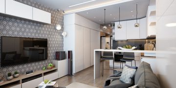 Modern, praktikus lakberendezés kis egyszobás lakásban helytakarékosan, pici területen is stílusosan