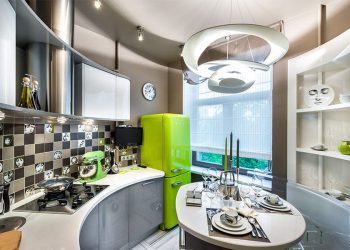 Félköríves konyha étkezővel 9 négyzetméteren - konyha ötletek, különleges megoldások