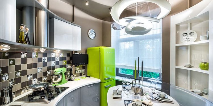 Félköríves konyha étkezővel 9 négyzetméteren - konyha ötletek, különleges megoldások