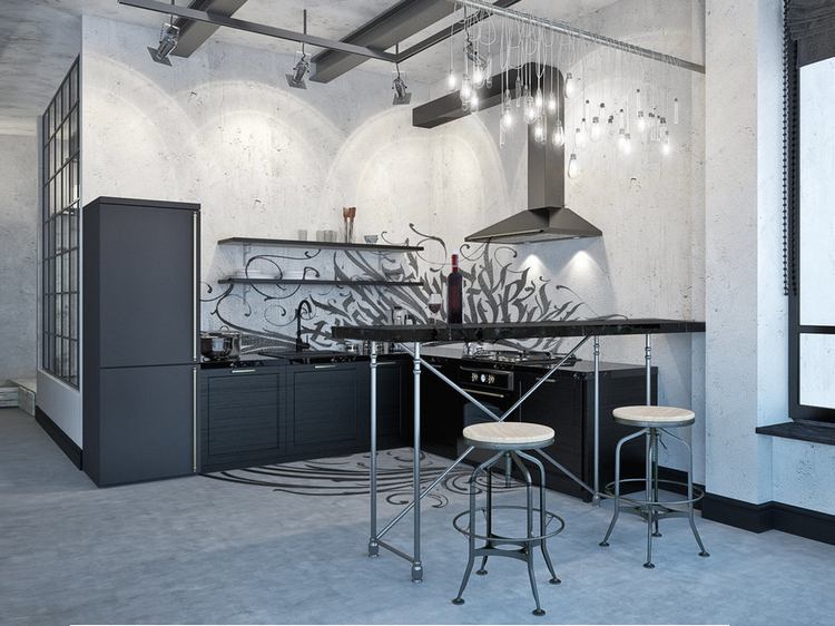 Beton konyha hátfal