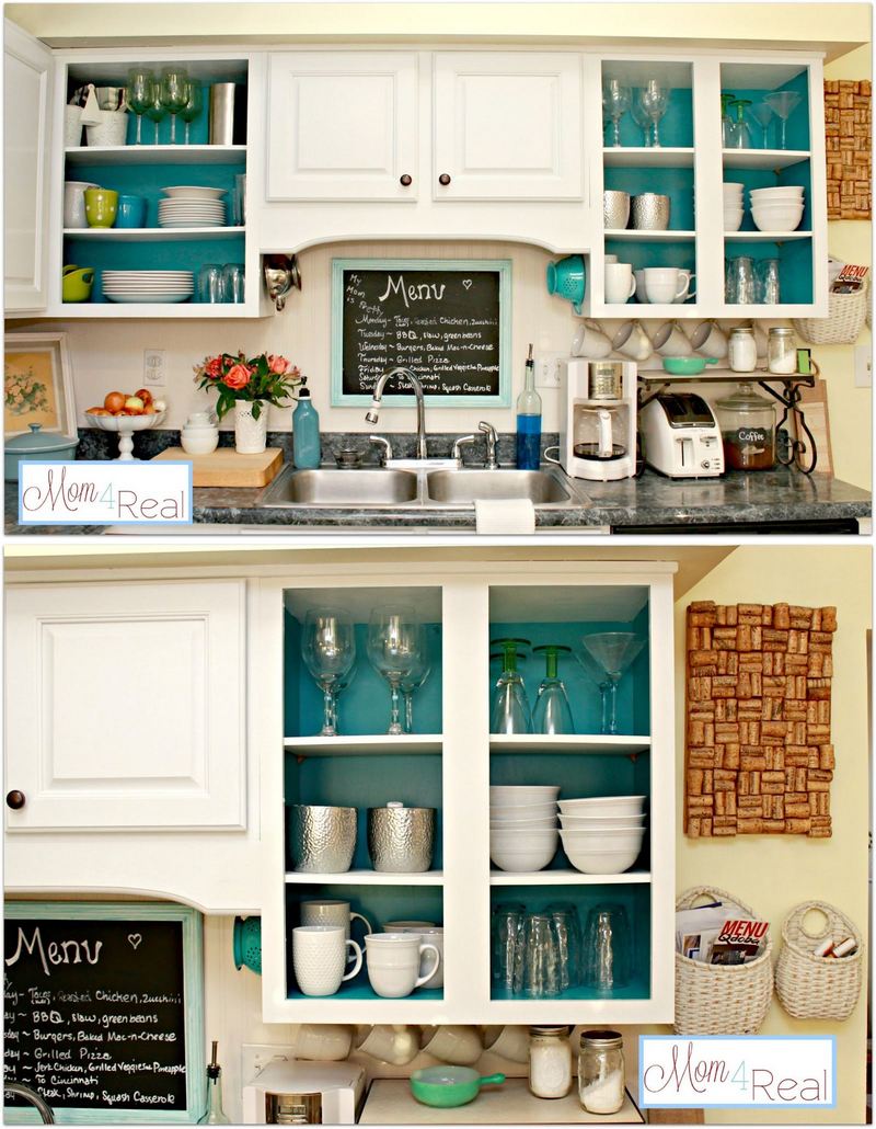 Egy-két ajtót üvegesre alakítva és a szekrény belsejét kifestve érdekes látványelemet hozhatsz létre