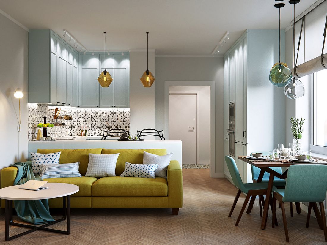 Pasztellkék konyhabútor Pasztellkék konyhabútor