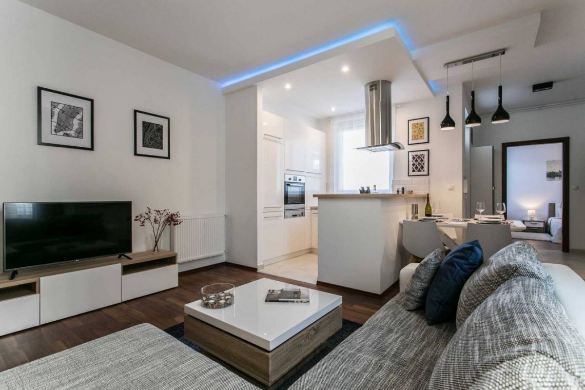 61nm-es lakás a VI. kerületben - modern és funkcionális berendezés alacsony költségvetéssel, loft hangulattal