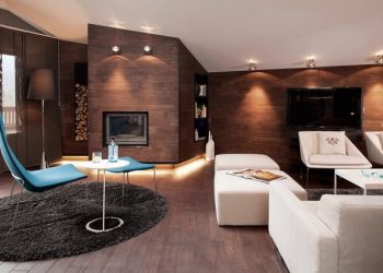 Természetes színek, hangulatos kandallók egy tágas loft lakásban