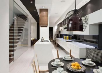 Belsőépítészeti modell keskeny többszintes lakásban - Cecconi Simone lakberendezés 01