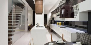 Belsőépítészeti modell keskeny többszintes lakásban - Cecconi Simone lakberendezés 01
