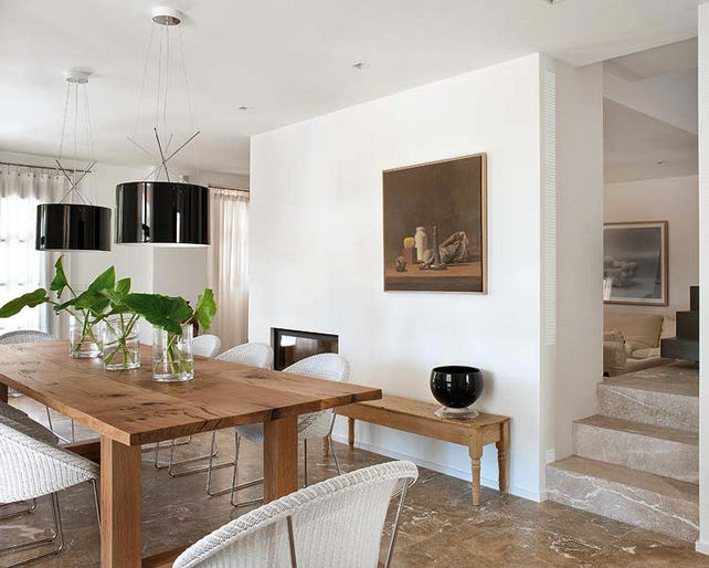 Étkező - Modern, természetes hangulatú mediterrán otthon - a kő és a fa szépsége