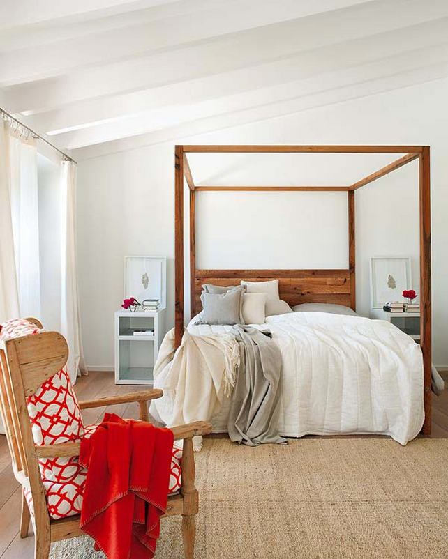 Hálószoba - Modern, természetes hangulatú mediterrán otthon - a kő és a fa szépsége