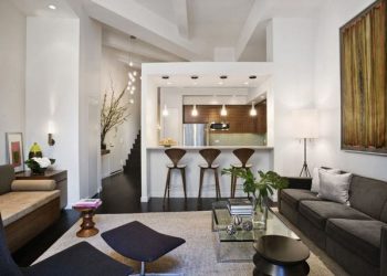 Loft stílusú, furcsa elrendezésű lakás elegáns átalakítása