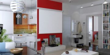 Kis lakás látványterv - modern, funkcionális lakberendezés 47nm-en