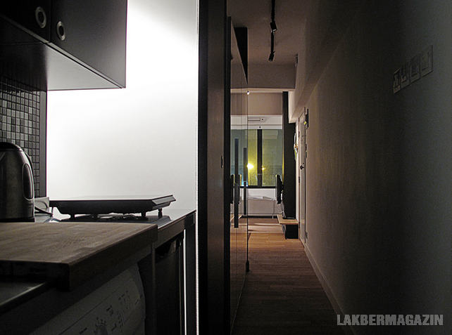 Kis 35nm-es lakás átszervezett terekkel és falakkal, hangulatos terasszal - konyha