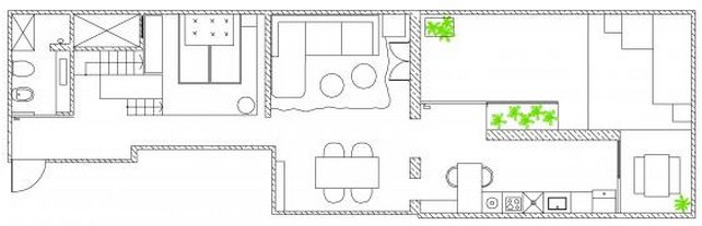 alaprajz - Egy szép nőies és természetes modern lakás finoman rusztikus részletekkel 14