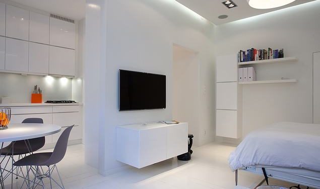36nm, egy szoba - rendezett, modern élettér kialakítása kis lakásban 1