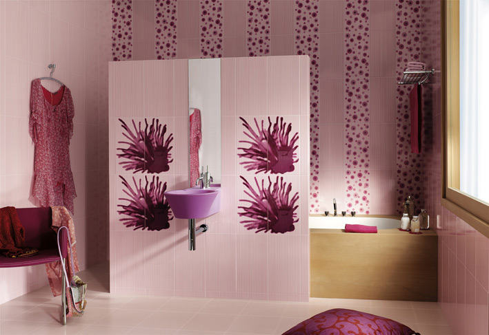 virágos fürdőszoba csempe ötletek