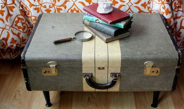 Kreatív ötletek öreg bőrönd újrahasznosítására a lakásban 1